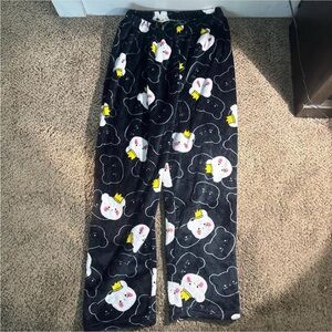 Black and White Bear Print Pajama Pants